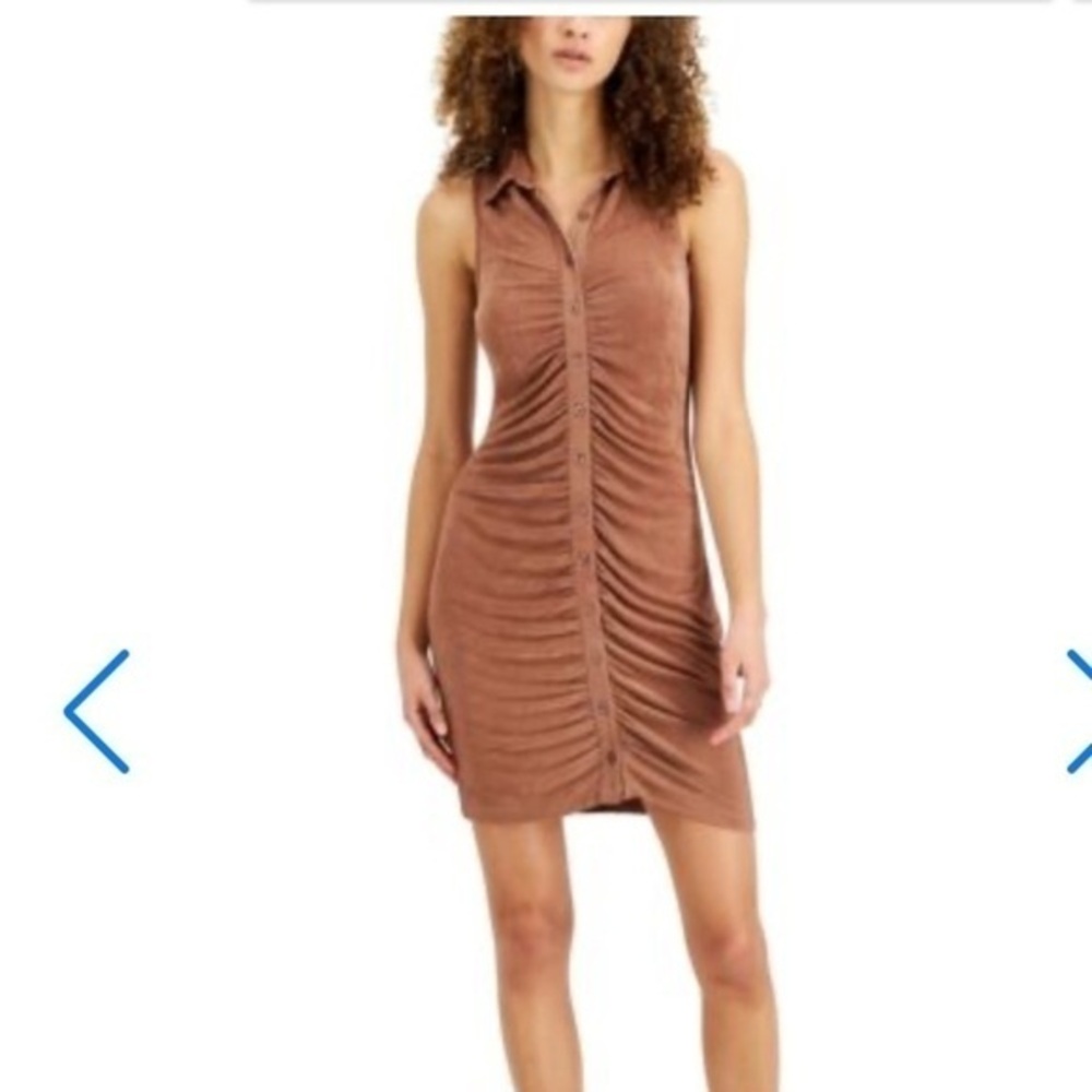 NWOT Just Polly Juniors' Ruched Slinky Button Front Dress